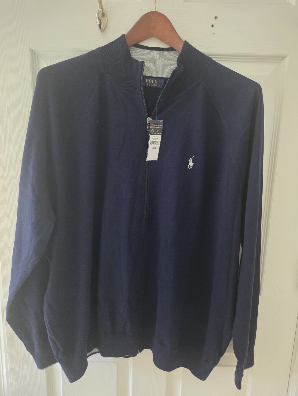 Polo by Ralph Lauren Navy Full-Zip Sweater with Pony Logo